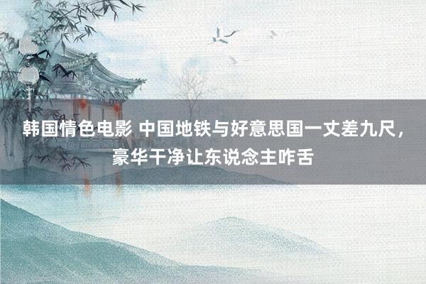 韩国情色电影 中国地铁与好意思国一丈差九尺，豪华干净让东说念主咋舌