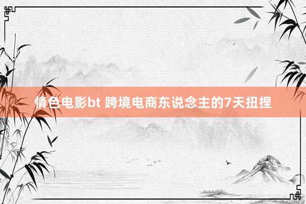 情色电影bt 跨境电商东说念主的7天扭捏