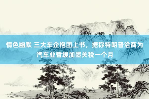 情色幽默 三大车企抱团上书，据称特朗普洽商为汽车业暂缓加墨关税一个月